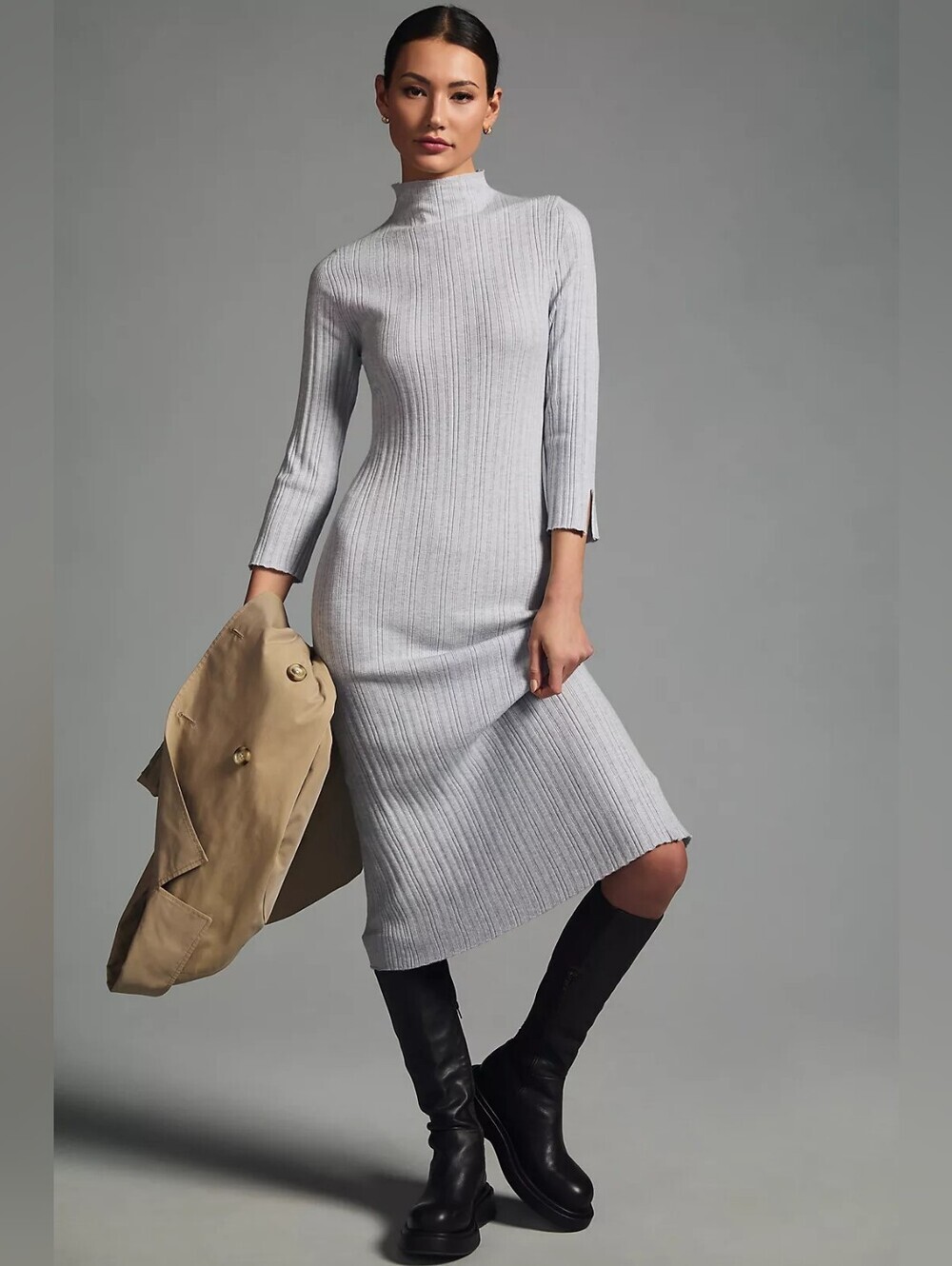 Daily Practice by Anthropologie Textured Column Sweater Dress Sz XS